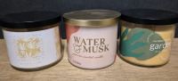 3 New Scented Candles 368g to 396g
