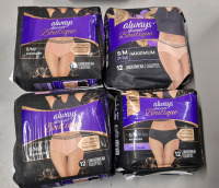 5 New Packs sz Small & Large Always Discreet Underwear