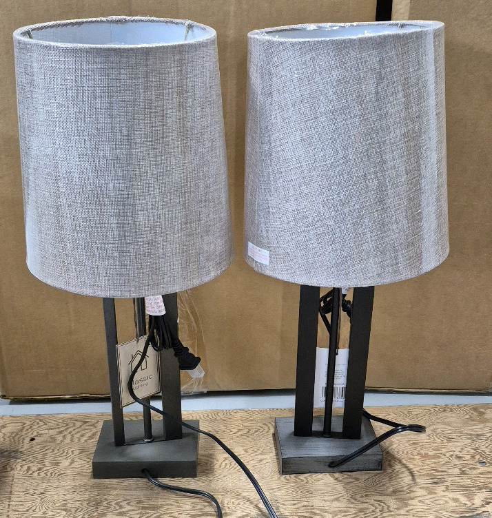 2 New Classic Lighting Table Lamps with Shades 20.5" Tall