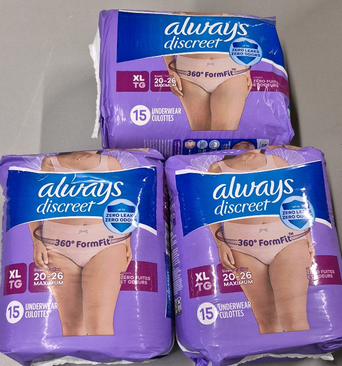 44 New sz XL Always Discreet Underwear