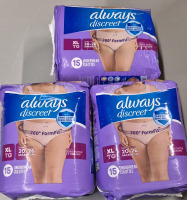 44 New sz XL Always Discreet Underwear