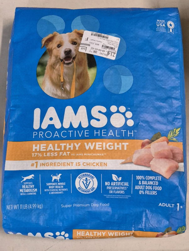 11 Lbs New IAMS Proactive Health Dog Food Chicken - Healthy Weight for Adult 1+ Dog 4.99 kg BB May 22 2024
