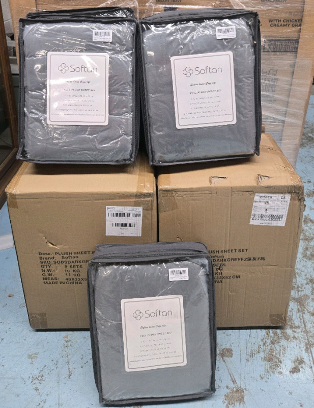 15 Sets New | Softan Full Plush Sheet Sets- Each Set Includes | 1 Flat Sheet, 1 Fitted Sheet & 2 Standard Pillow Cases | * Over $900 Retail Value *