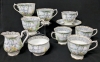 ROYAL ALBERT Silver Pine Creamer, Sugar Dish, Saucer & 9 Cups