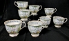 ROYAL ALBERT Silver Pine Creamer, Sugar Dish, Saucer & 9 Cups - 2