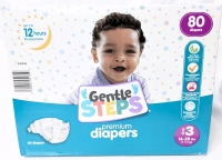 New Size 3 (16-28lbs) GENTLE STEPS Premium Diapers - 80 Diapers in 2 Designs