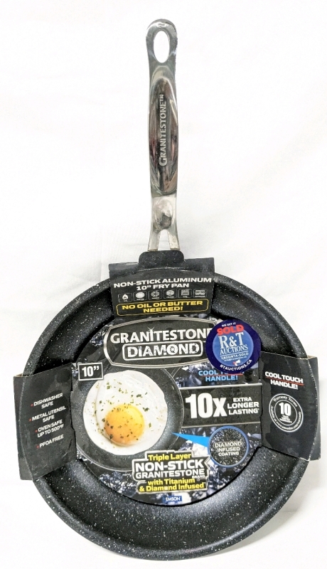 New GraniteStone Diamond 10" Non-Stick Aluminium Frying Pan with Titanium & Diamond