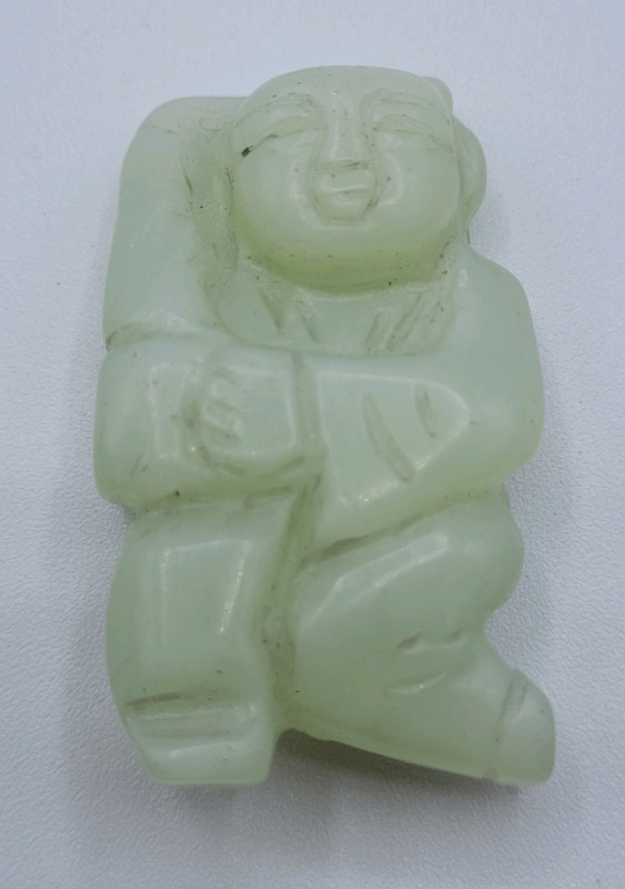 Vintage Hand Carved Jade Man .