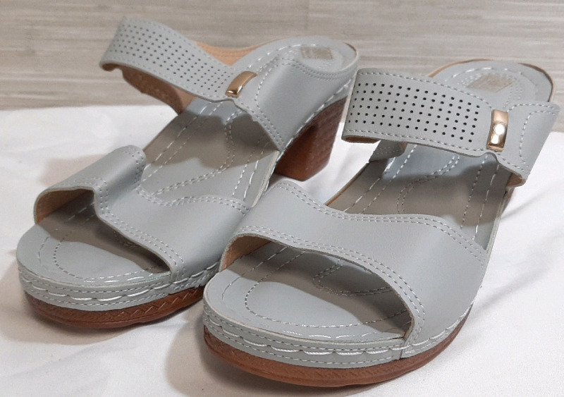 New Pair of Leather-like Sandals, Size 11.5
