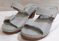 New Pair of Leather-like Sandals, Size 11.5