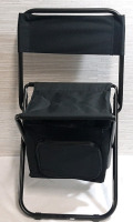 New Black Fold-up Fishing/Lawn Chair with Zip Up Bag Underneath (24" Tall, Seat 10" Wide)