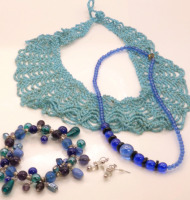 Beaded Collar + Earrings+ Bracelet