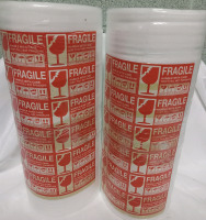 2 New Rolls of 12" x 62" Packing Foam Wrap & Fragile Stickers