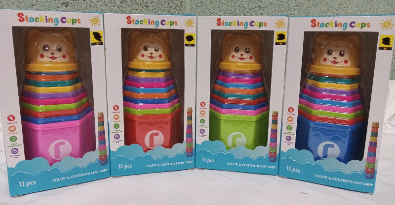 4pcks New | Kids Stacking Cups | Each Comes w/11pcs