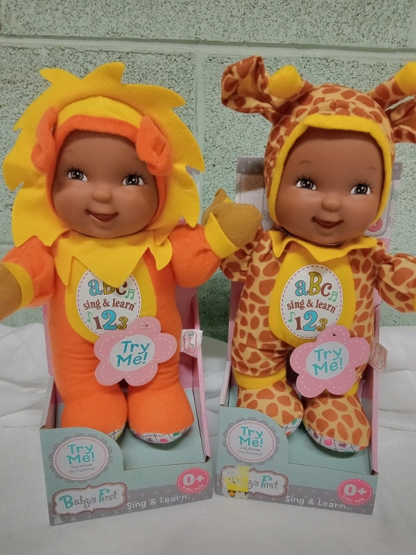 2 New | Baby's First ABC Sing & Learn Baby Dolls in Super Cute Animal Outfits