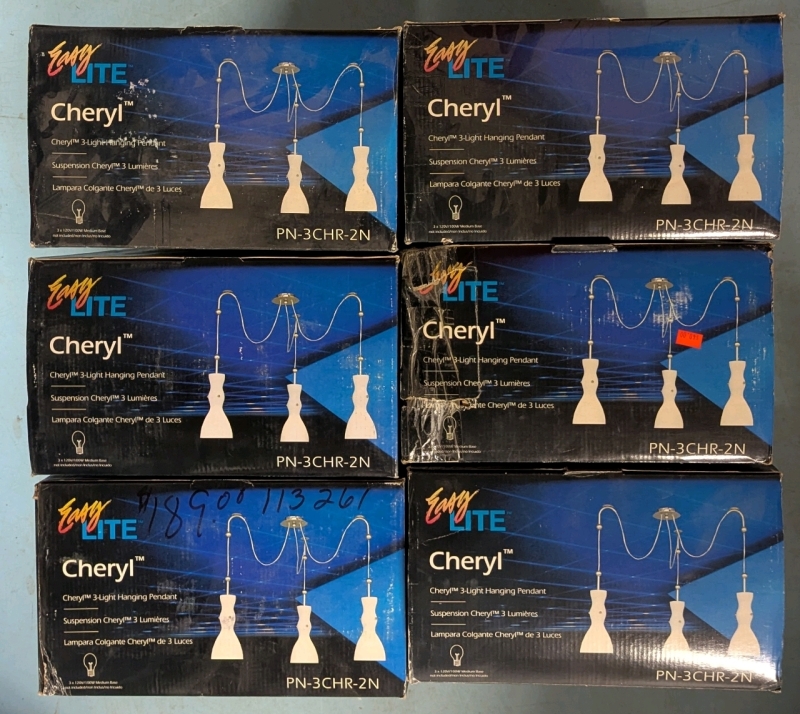 6 As New: Vintage Easy Lite Cheryl 3-Light Hanging Pendant