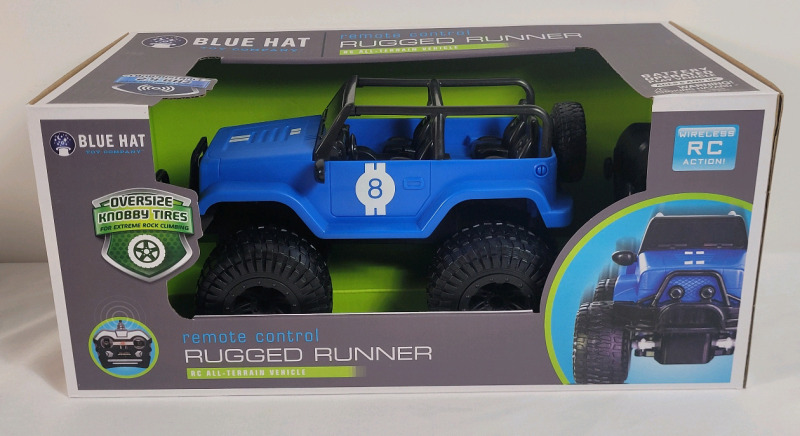 New - Blue Hat Toy Company Rugged Runner RC All-Terrain Vehicle w/Oversize Knobby Tires .
