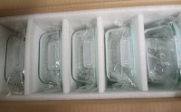 10 New | bpa Free and Microwave Safe Glass Tupperware | 5 Small & 5 Medium | See Pictures For Measurements