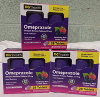 3 New Packs of 2 | Omeprazole Acid Reducer 20mg | 28 Tablets a Bottle