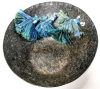 Neat Presumed Copper Patinated Bowl with Attached Bound Tassels + Small Enameled Copper Dish - 3.3" - 6.16" Diameter - 5