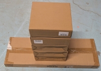 6 New: Home Finishing Lot - 5x Adhesive Shower Corner Shelves & Soap Dish - Homfa Floating Wall Shelf Set of 2 Display Storage Ledge, Rustic Brown