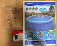 3 New: Pumps and Pool Lot - Avenli Inflatable Pool - 1421 Gal - 3.6m x 76cm - 1x Two Way Electric Air Pump - 1x 300Gal Filter Pump