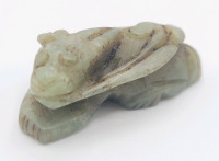 Vintage Hand Carved Jade Dog .