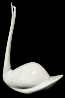 Vintage Czech Royal Dux Jaroslav Ježek Long Neck Porcelain Swan Figure - 9.75" Tall