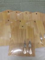 8 New | 9"x11" Cheese Boards w/ Cheese Knife & 2 Pronged Fork