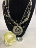 4 Multiple Strand Necklaces One Goldstone Heart Necklace - 3