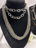 4 Multiple Strand Necklaces One Goldstone Heart Necklace - 4