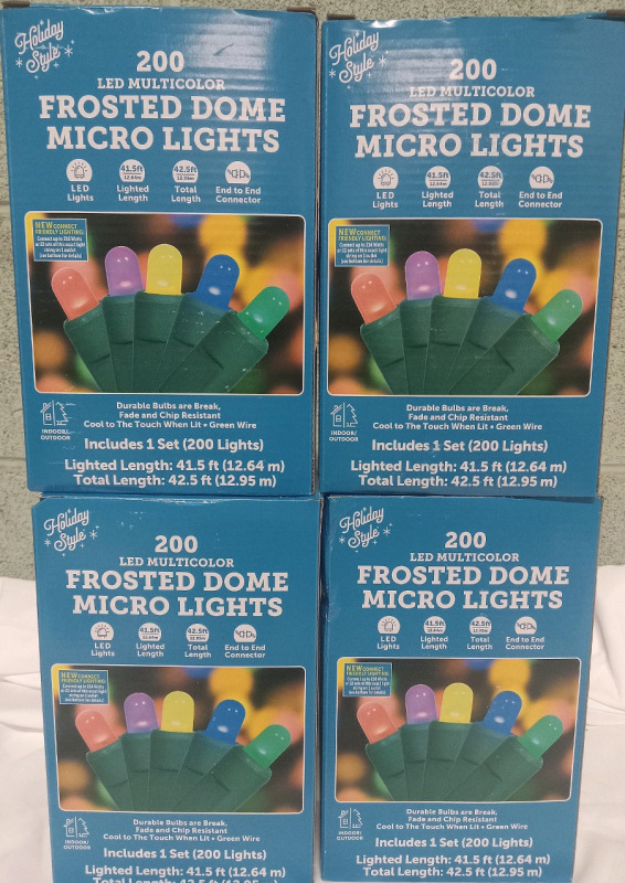 4 New | Holiday Style Frosted Dome Lights | 42.5ft Ea.