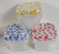 New - Three (3) TrueLiving 1L 5-Pack Square Containers with Fruit Lids .