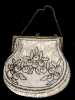 Possibly Antique Celluloid Box with Sapphic Scenes of Women and Mermaids, Small Footed Celluloid Jewelry Box, Intricately Hand Beaded Clutch Purse Made in France - Mermaid Box 3.5" x 3.5" x3.5" - 8