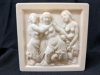 Possibly Antique Celluloid Box with Sapphic Scenes of Women and Mermaids, Small Footed Celluloid Jewelry Box, Intricately Hand Beaded Clutch Purse Made in France - Mermaid Box 3.5" x 3.5" x3.5" - 10