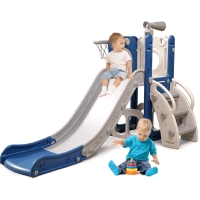 New: Kids Sturdy Toddler Climber Playground Slide - White/Blue - Dimensions in Description - Retails for 82$
