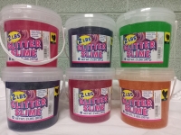 6 New | 2lbs ea. Glitter Slimes in fun colours!
