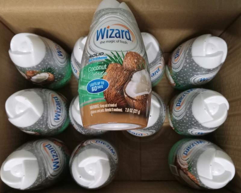 12 New | Wizard: Coconut Colada Scented Solid Air Fresheners | Lasts Up to 60 Days | 221g ea.
