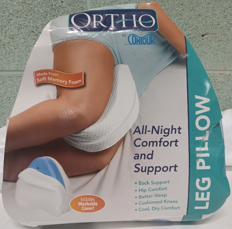 New | Ortho by Contour Soft Memory Foam Leg Pillow w/ Washable Cover | Pillow Measures 10" x 9"
