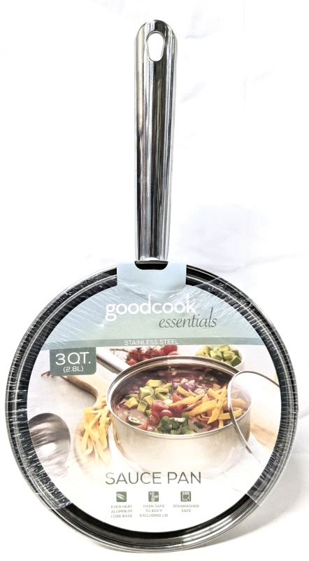 New GoodCook Essentials 2.8L (3qt) Saucepan with Lid