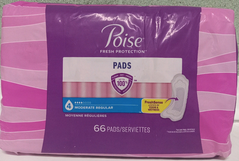 Box of 66 New | Poise Fresh Protection | Moderate Regular absorption Pads