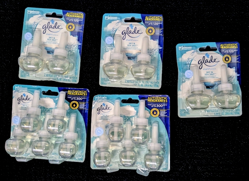 16 New Glade Plugins Scented Oil Refills : Sky & Sea Salt - 19.8ml ea