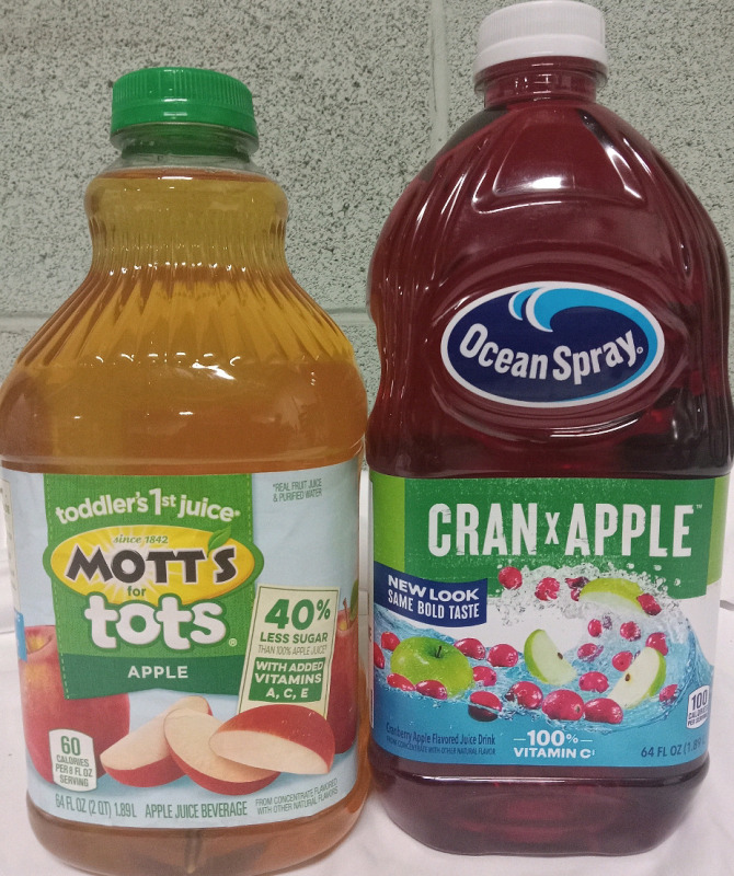 2 New Juice Bottles | OceanSpray CranxApple 1.89L & Matt's for Tots Apple 1.89L