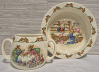 2 Royal Doulton Bunnykins Children's Mug 3" Tall & Bowl 6" Diameter
