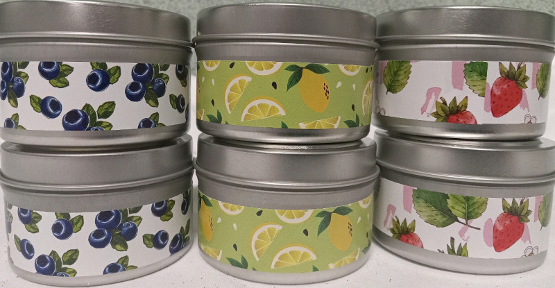 6 New | 85g Scented Candles | 2 Lemon, 2 Strawberry & 2 Blueberry