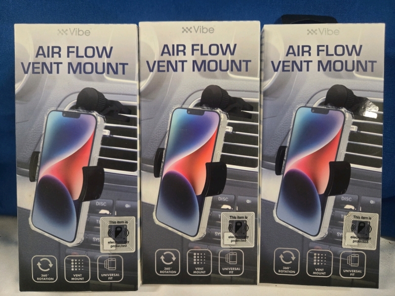 3 New | Vibe Air Flow Phone Vent Mounts | Universal Fit