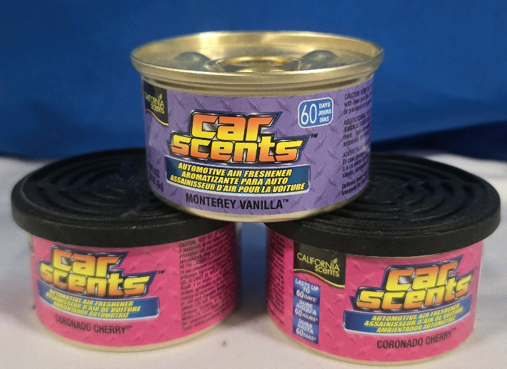 3 New | 42g California Scents Car Scents | Coronado Cherry & Monterey Vanilla Flavoured