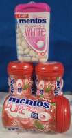 4 New | Mentos Sugar Free Gum | ( 3 ) 50pcs Strawberry Flavoured Gum Exp 11/26 ( 1 ) 100pcs Mentos Always White Gum Exp 10/ 24