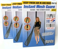 3 New Instant Mesh Guard Magnetic Hands-Free Screen Doors - Each Mesh Panel 83" x 29.5"
