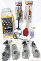 11 New Kitchen Things : Grater Turner, Silicone Spatula, Wine Stoppers 2-Pack, 3 Oil Spouts, 4 Garlic Grinders/Presses